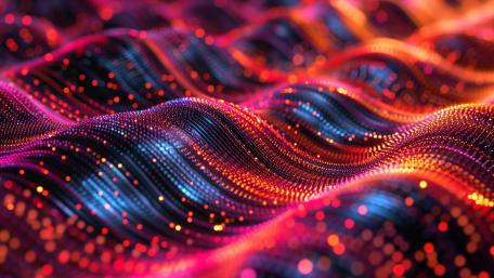 Dynamic Waves of Digital Expression wallpaper