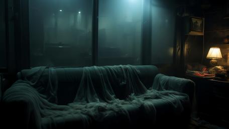 Eerie Elegance of a Dimly Lit Room wallpaper