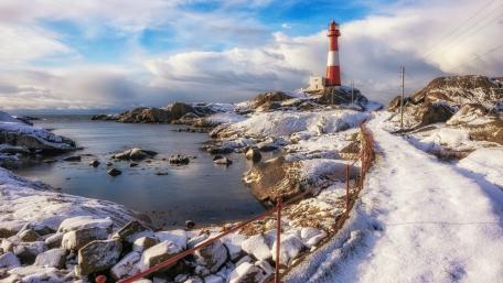 Lighthouse Serenity at Lindesnes wallpaper