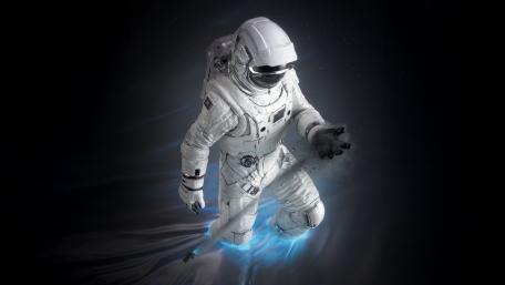 Astronaut Drifting Through the Cosmic Void wallpaper