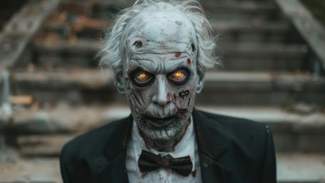 Zombie Supervillain Artistry with Glowing Eyes wallpaper