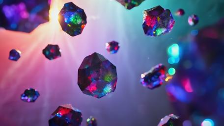 Flying Gems in a Vivid Spectrum wallpaper