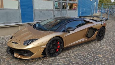 Lamborghini Aventador SVJ in Romanian Urban Setting wallpaper