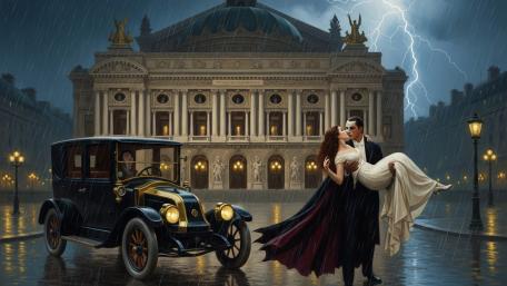Romantic Stormy Night in Gothic Elegance wallpaper
