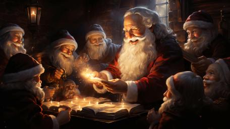 Christmas Magic with Santa and Friends wallpaper