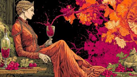 Medieval Elegance A Queen's Autumn Throne wallpaper