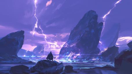Stormy Enchantment in a Magical Realm wallpaper