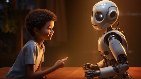Future Companions Exploring Humanity's Potential wallpaper