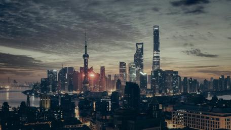 Shanghai Skyline at Dusk wallpaper