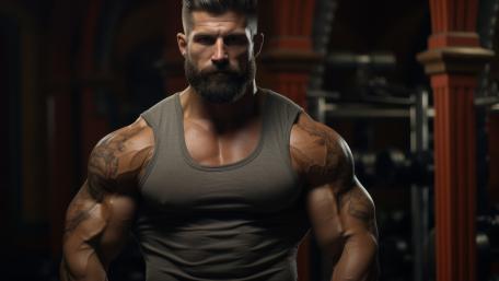 Impressive Strength AI-generated Bodybuilding Art wallpaper