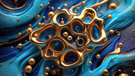 Golden Labyrinth in Fluid Harmony wallpaper
