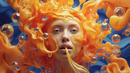 Dreamy Tangerine Whirlwind wallpaper