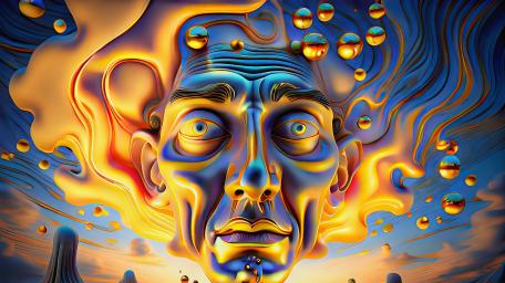 Space Visage: A Psychedelic Dreamscape wallpaper