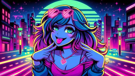 Neon Dreams Anime Adventure wallpaper