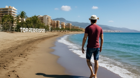 Sunlit Stroll Along the Coastline wallpaper
