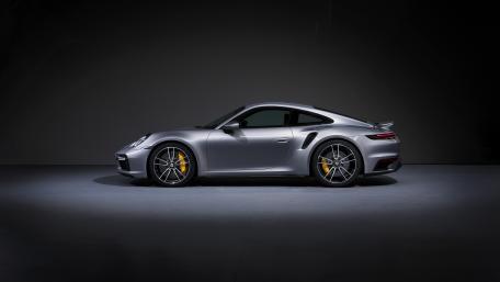 Sleek Silver Porsche 911 Turbo S in 4K wallpaper