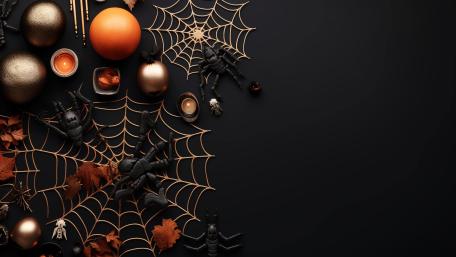 Halloween Enchantment: Eerie Elegance in Darkness wallpaper