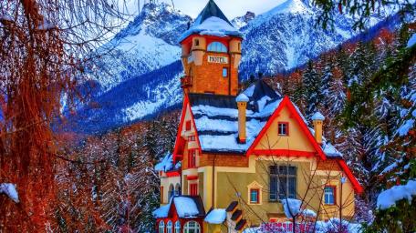 Winter Charm in Vulpera Village wallpaper