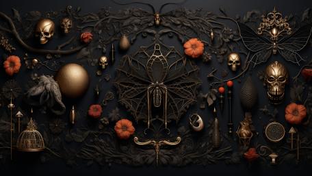 Spider Web Elegance in Halloween Art wallpaper