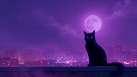 Moonlit Midnight Magic: A Purple Wonderland wallpaper