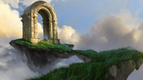 Floating Island of Enchanted Dreams wallpaper