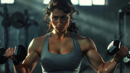 Powerful Focus Female Bodybuilding Ambition wallpaper