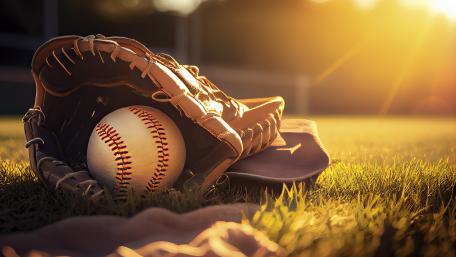 Baseball Dreams Illuminated in Golden Sunlight wallpaper