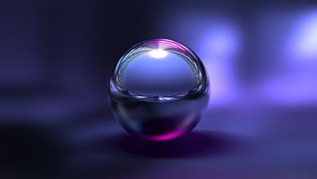 Silver Sphere Illumination in a Purple Realm wallpaper