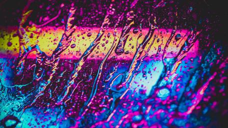 Neon Rain Symphony: Abstract Elegance in 4K wallpaper