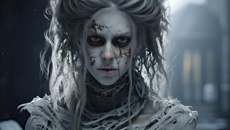Gothic Apparition in Haunting Splendor wallpaper