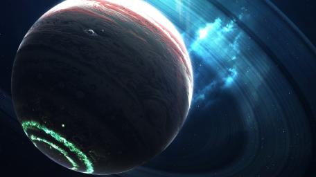 Ethereal Planet in Galactic Serenity wallpaper