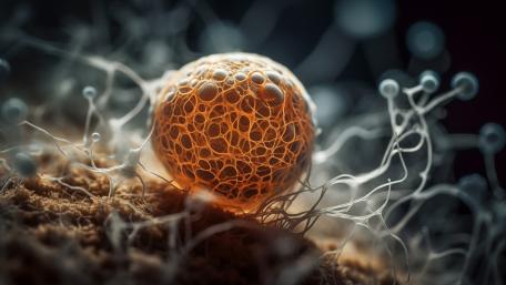 Abstract Microbial Universe with AI Fusion wallpaper