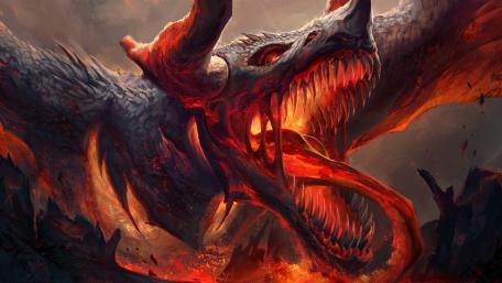 Majestic Dragon of Fiery Mythology wallpaper