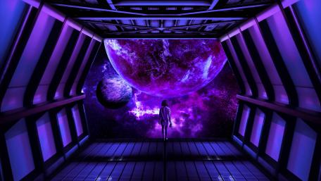 Galactic Odyssey Through the Cosmic Gateway wallpaper