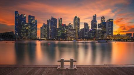 Marina Bay Skyline at Sunset wallpaper
