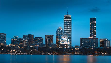Blue Hour Tranquility in Back Bay Boston wallpaper