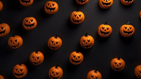 Halloween Pumpkins Pattern: A Festive Display in 5K wallpaper