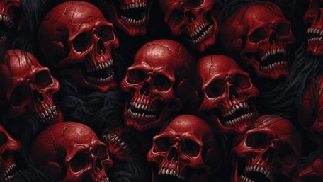 Red Skulls of Horror and Death wallpaper