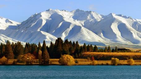 Lake Ruataniwha Tranquility in Canterbury wallpaper