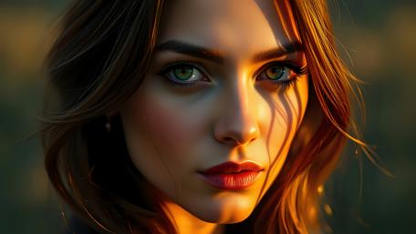 Pretty Face in Golden Light wallpaper