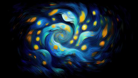 Swirling Cosmos of Blue and Gold wallpaper