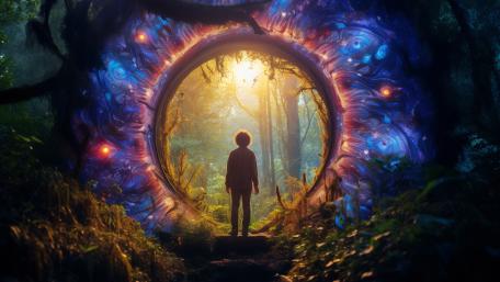 Door to Enchanting Realms: A Fantasy Journey Awaits wallpaper