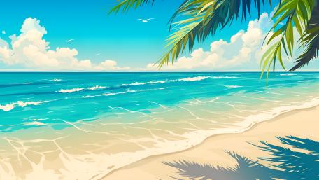 Beachside Bliss Anime Summer Paradise wallpaper