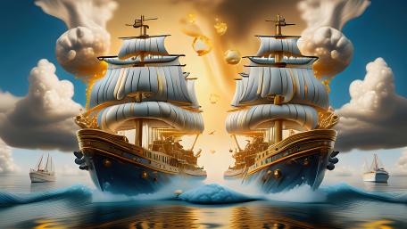 Twin Ships wallpaper