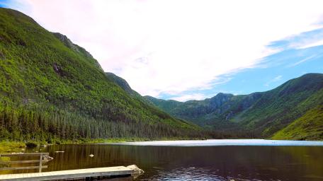 Magnificent lake in the heart of the Chic-Chocs Mountains wallpaper