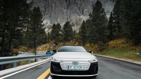 Sleek Audi Sports Car on Mountain Road wallpaper