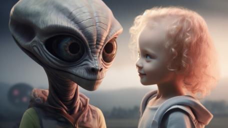 Alien Encounter: A Magical Meeting Between Worlds wallpaper