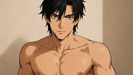 Stunning Anime Guy with Mesmerizing Blue Eyes wallpaper