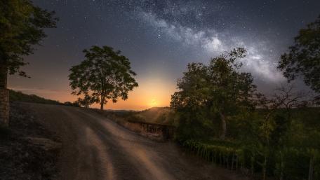 Starry Night Journey under the Milky Way wallpaper