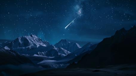 Starry Night over Majestic Mountains wallpaper